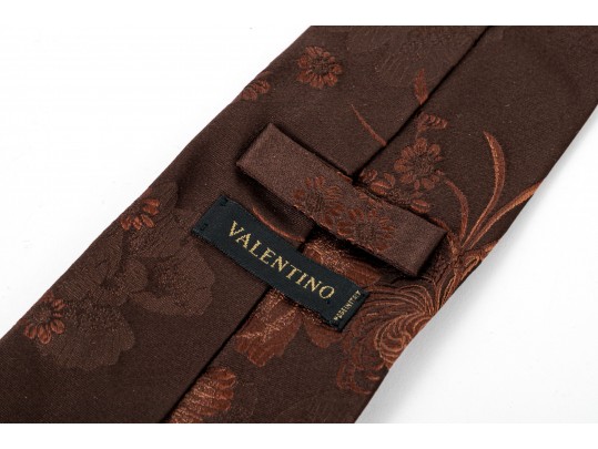 Valentino Luxurious Brown 100% Silk Neck Tie