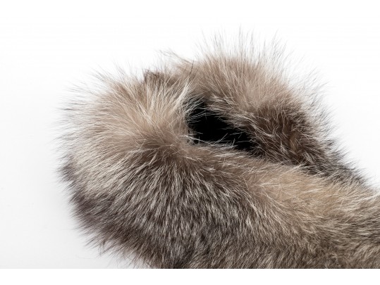 Handsome Tan And Brown Fur Scarf