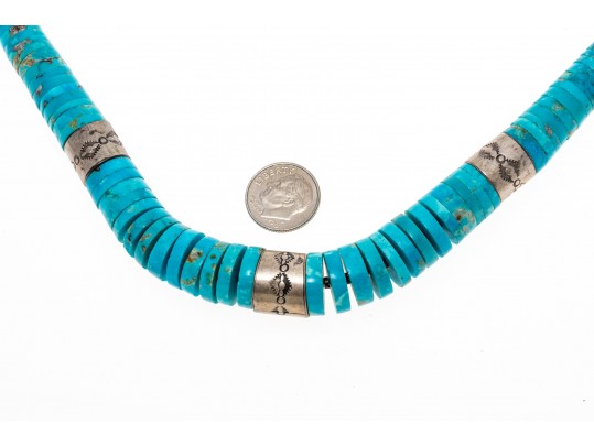 Stunning Turquoise Heishi Necklace