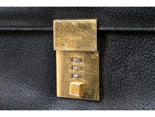 Gucci Handsome Black Leather Briefcase