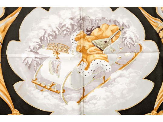 Lot Of Two Handsome Silk Scarves, Including Salvatore Ferragamo