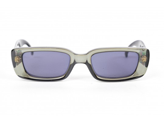 Gucci Elegant Greyish Green/brownish Purple Acrylic Sunglasses, With Case