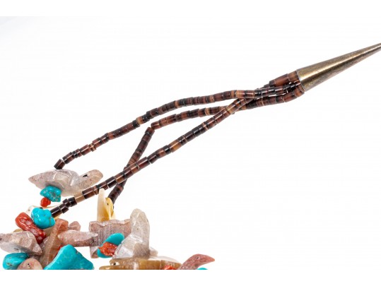 Carved Hard Stone Animal And Sterling Necklace