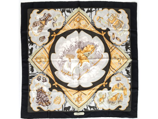 Lot Of Two Handsome Silk Scarves, Including Salvatore Ferragamo