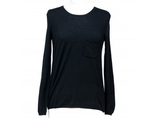 Chanel Black Long Sleeved Top, Size 40