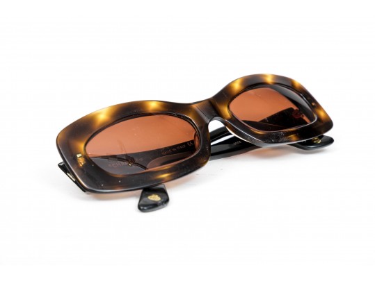 Chanel Fabulous Retro Style Acrylic Sunglasses With Black Quilted Frames