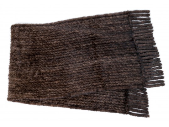 Rich Dark Brown Fur Scarf