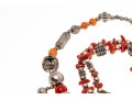 Carnelian And Coral Strung Beaded Necklaces