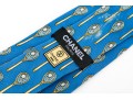 Lot Of Three Assorted Silk Neckties, Chanel And Gucci, Blue Tones
