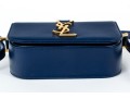 Yves St. Laurent Lovely Blue Marine Monogrammed Front Shoulder Bag, $1219- Retail