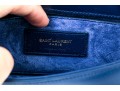 Yves St. Laurent Lovely Blue Marine Monogrammed Front Shoulder Bag, $1219- Retail