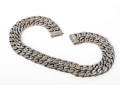 Saint Laurent, Paris Edgy Wide Two Row Steel Curb Link Chain With A Patinated Finish