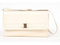 Ferragamo Handsome Ivory Patent Leather Shoulder Bag*