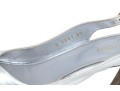 Sergio Rossi Fabulous Silver Metallic Peep Toe Slingbacks, Size 37