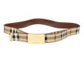 Burberry Classic Plaid Leather Belt With Clamp Buckle Closure, 30/75