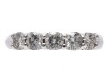 14k White Gold Classic Five Stone Diamond Band Ring, App. 0.80 TCW, Size 5.75