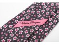 Salavatore Ferragamo Lovely Grey And Pink 100% Silk Neck Tie