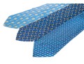 Lot Of Three Assorted Silk Neckties, Chanel And Gucci, Blue Tones