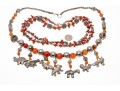 Carnelian And Coral Strung Beaded Necklaces