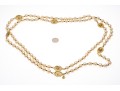 Chanel Faux Pearl And Strung Eternity Necklace With Logo Beads