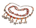 Carnelian And Coral Strung Beaded Necklaces