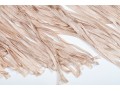 Pretty Beige Suede And Woven Large Triangular Shawl, Fringed, OSFA