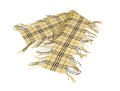 Burberry Cheerful Yellow And Brown Plaid Cashmere Scarf, Fringed Sides