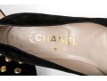 Chanel Black Studded Kitten Heels