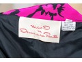 Miss O By Oscar De La Renta Lovely Fuchsia And Black Silk Long Dress, Size 10