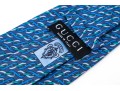 Lot Of Three Assorted Silk Neckties, Chanel And Gucci, Blue Tones
