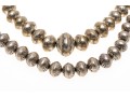 Two Sterling Silver Graduated Beaded Necklaces