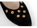 Chanel Black Studded Kitten Heels