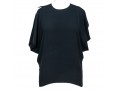Saint Laurent, Paris, Black Short Sleeved Blouse