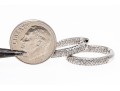 14k White Gold Beautiful Contemporary Pave Diamond Hoop Earrings, App. 0.41 TCW