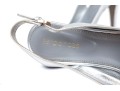 Sergio Rossi Fabulous Silver Metallic Peep Toe Slingbacks, Size 37