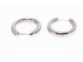 14k White Gold Beautiful Contemporary Pave Diamond Hoop Earrings, App. 0.41 TCW