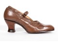 Pair Of 1920's Ladies Brown Leather Heels