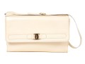 Ferragamo Handsome Ivory Patent Leather Shoulder Bag*