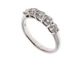 14k White Gold Classic Five Stone Diamond Band Ring, App. 0.80 TCW, Size 5.75