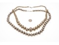 Two Sterling Silver Graduated Beaded Necklaces