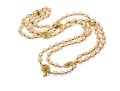 Chanel Faux Pearl And Strung Eternity Necklace With Logo Beads