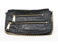 Cole Haan Pebbled Black Leather Flap Bag, Zip Pockets