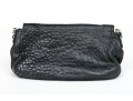 Cole Haan Pebbled Black Leather Flap Bag, Zip Pockets