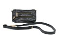 Cole Haan Pebbled Black Leather Flap Bag, Zip Pockets