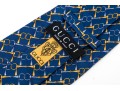 Lot Of Three Assorted Silk Neckties, Chanel And Gucci, Blue Tones