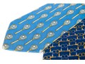Lot Of Three Assorted Silk Neckties, Chanel And Gucci, Blue Tones
