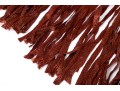 Striking Rust Suede And Woven Short Fringed Shawl, OSFA