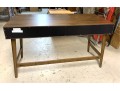 Contemporary Campaign Style Three Drawer Desk 