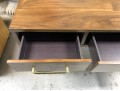Contemporary Campaign Style Three Drawer Desk 