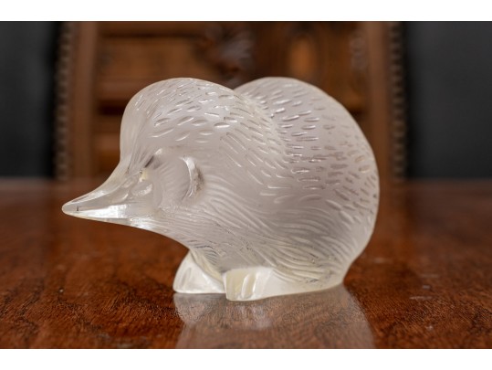 Adorable French, Lalique Frosted Crystal Hedgehog